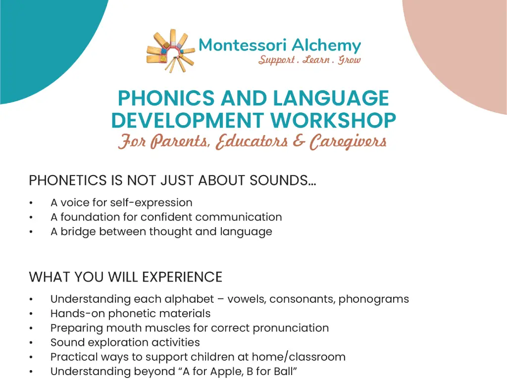 Phonics and Language
development workshop